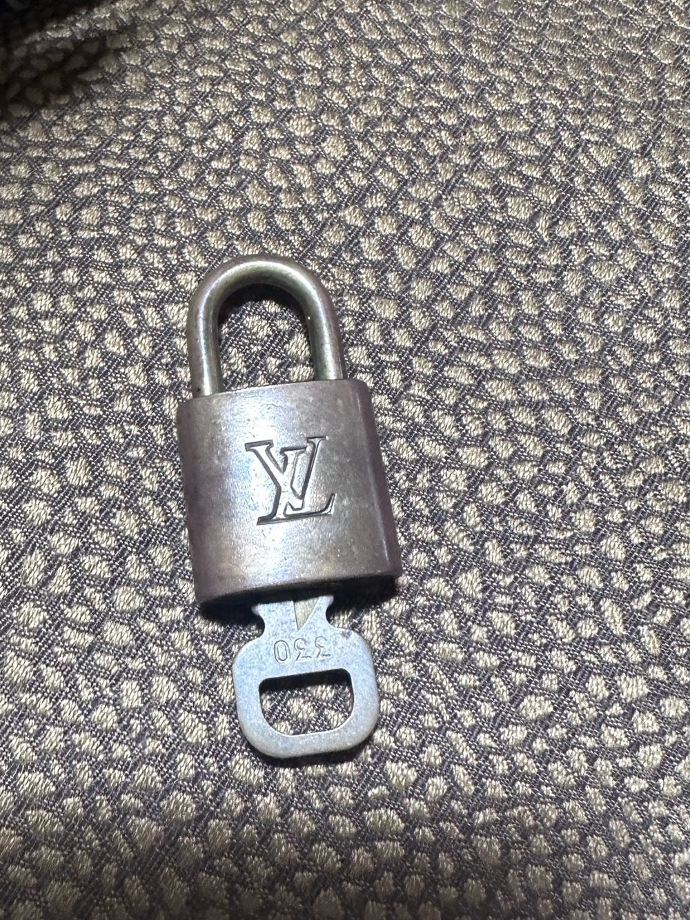 Louis Vuitton Bronze-Tone Padlock and Key